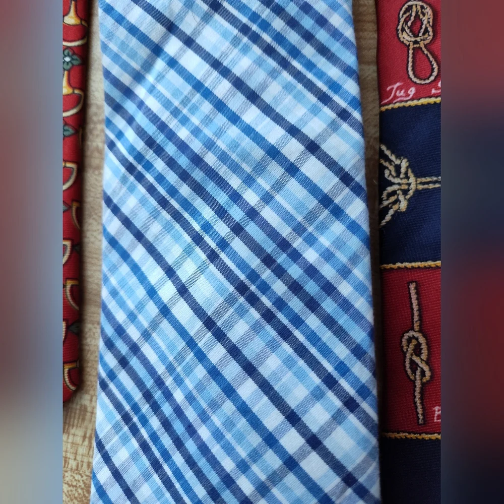 Set Of 3 Ties Nautical Knots Gucci And Brooks Brothers Excellent Unworn Cond